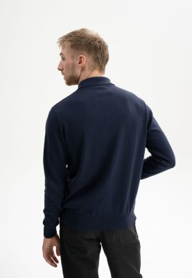 MELA Herren vegan Gestricktes Poloshirt Harish Marineblau