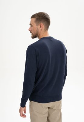 MELA Herren vegan Pullover Feinstrick Himal Navy Blau