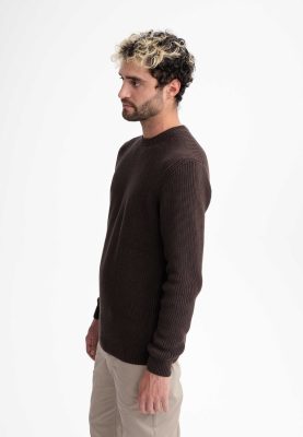 MELA Herren vegan Strickpullover Ravi Dunkelbraun