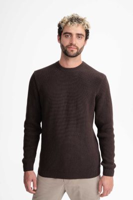 MELA Herren vegan Strickpullover Ravi Dunkelbraun