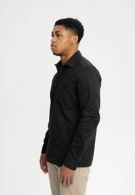 MELA Herren vegan Twill Hemd Ashutosh Schwarz