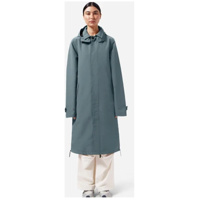Maium Damen vegan Regenmantel Mac Cartouche Blau Grau