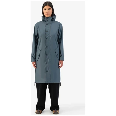 Maium Damen vegan Regenmantel Original Blau Grau