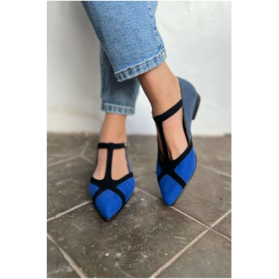 Momoc Damen vegan Ballerinas Blaue Elster