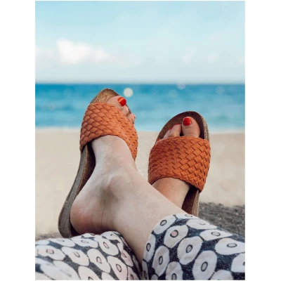 Momoc Damen vegan Hausschuhe Ebro Orange