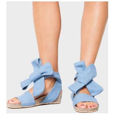 Momoc Damen vegan Sandale Pastellblau