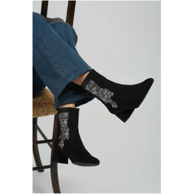 Momoc Damen vegan Stiefel Elastisch Silber & Schwarz