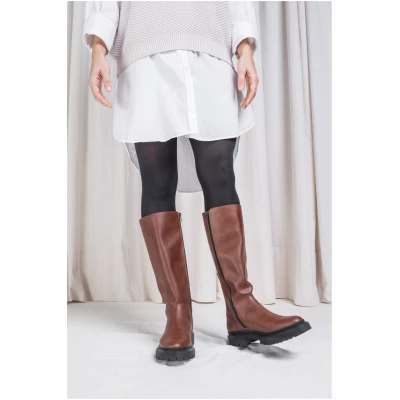 NAE Damen vegan Stiefel Aurora Veganes Ã-ko-Leder Braun