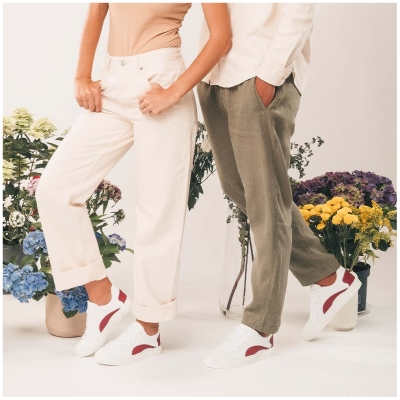 NAE Herren vegan Sneaker Berlin Weiß/Rot