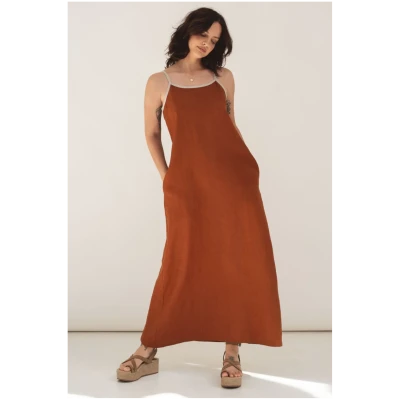 NÃ¤z Damen vegan Kleid Eline Terracotta