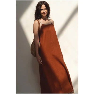 NÃ¤z Damen vegan Kleid Eline Terracotta
