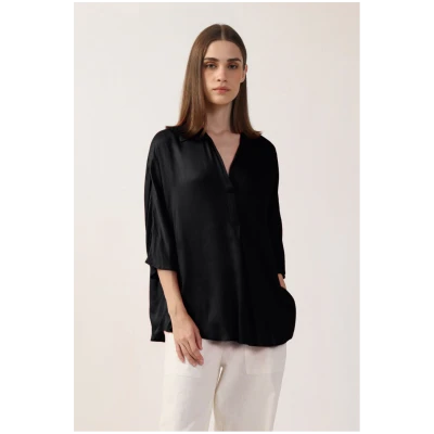 Neu Nomads Damen vegan Bluse Jasmine Schwarz