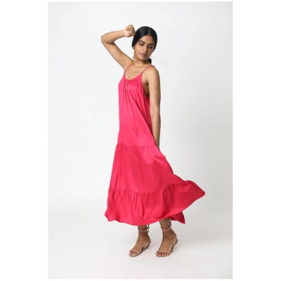 Neu Nomads Damen vegan Kleid Barcelona Fuchsia
