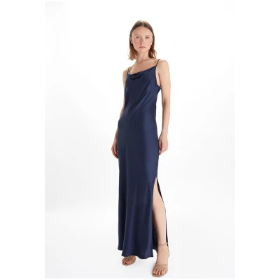 Neu Nomads Damen vegan Kleid Cowl Neck Midnight