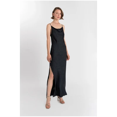 Neu Nomads Damen vegan Kleid Mit Rundhalsausschnitt Schwarz