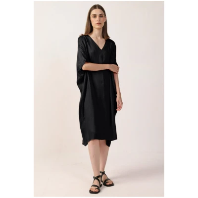 Neu Nomads US Damen vegan Kleid Kaftan Francine Schwarz
