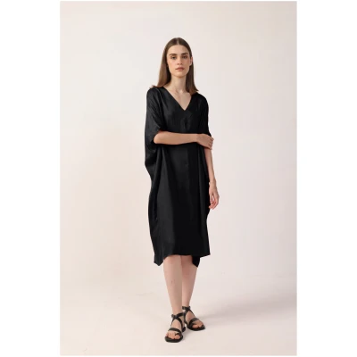 Neu Nomads US Damen vegan Kleid Kaftan Francine Schwarz