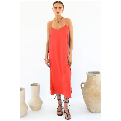 Neu Nomads US Damen vegan Kleid Slip Easy Coral