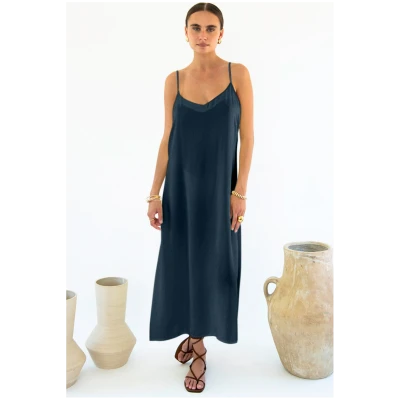 Neu Nomads US Damen vegan Kleid Slip Gitta Mitternacht