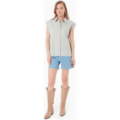 ORGANICATION Damen vegan Bluse GrÃ¼nes Moos