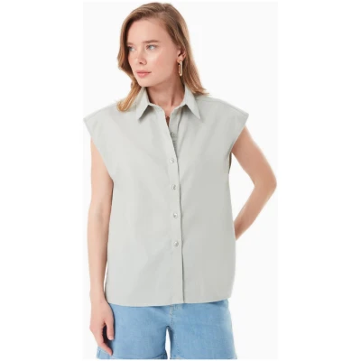 ORGANICATION Damen vegan Bluse GrÃ¼nes Moos