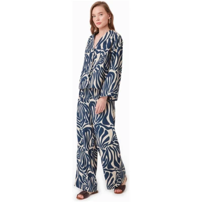 ORGANICATION Damen vegan Bluse Mit Muster Abstrakt