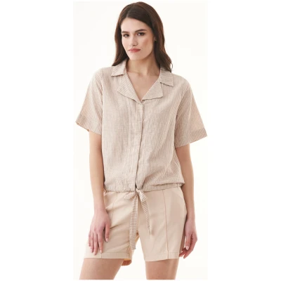 ORGANICATION Damen vegan Bluse Sand Ecru