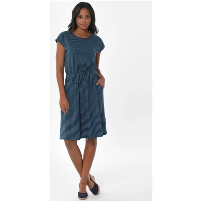 ORGANICATION Damen vegan Gestreiftes Jerseykleid Navy