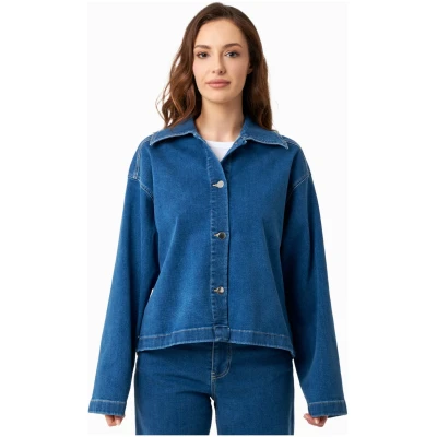 ORGANICATION Damen vegan Jacke Denim Medium Blau