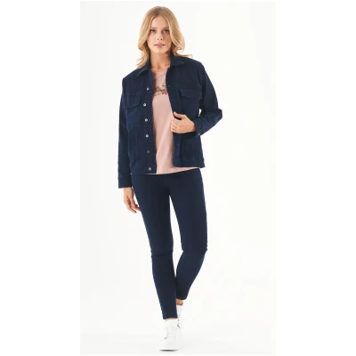 ORGANICATION Damen vegan Jeansjacke Aus Bio-Baumwolle Dunkelblau
