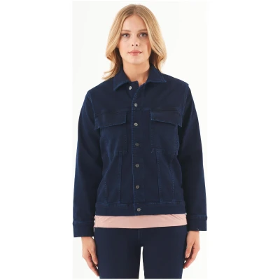 ORGANICATION Damen vegan Jeansjacke Aus Bio-Baumwolle Dunkelblau