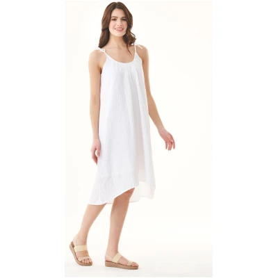 ORGANICATION Damen vegan Kleid Spaghetti Strap Weiß