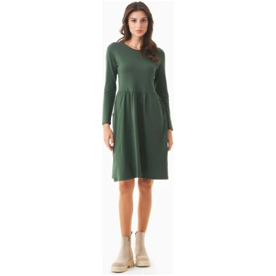 ORGANICATION Damen vegan LangÃ¤rmeliges Jerseykleid Biologisch Baumwolle GrÃ¼n