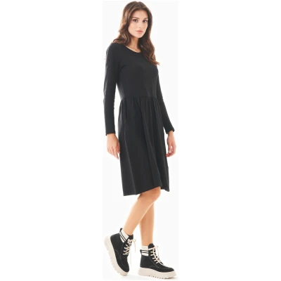 ORGANICATION Damen vegan LangÃ¤rmeliges Jerseykleid Biologisch Baumwolle Schwarz