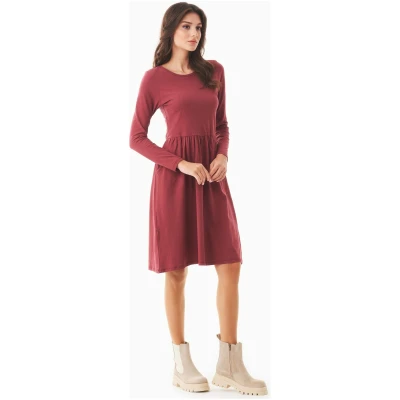ORGANICATION Damen vegan Langarm-Jerseykleid Aus Bio-Baumwolle