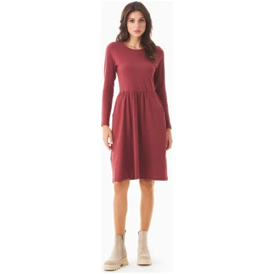 ORGANICATION Damen vegan Langarm-Jerseykleid Aus Bio-Baumwolle