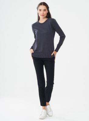 ORGANICATION Damen vegan Pullover Dunkelgrau