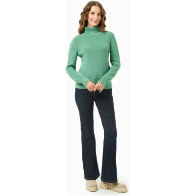 ORGANICATION Damen vegan Pullover Rollkragenpullover BlattgrÃ¼n