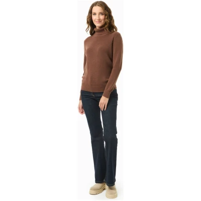 ORGANICATION Damen vegan Pullover Rollkragenpullover Kakaobraun