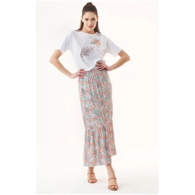 ORGANICATION Damen vegan Rock Blume Multicolor