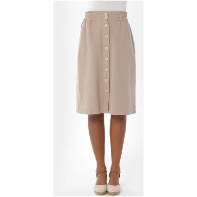 ORGANICATION Damen vegan Rock Knöpfe Beige
