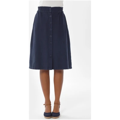 ORGANICATION Damen vegan Rock Knöpfe Dunkelblau