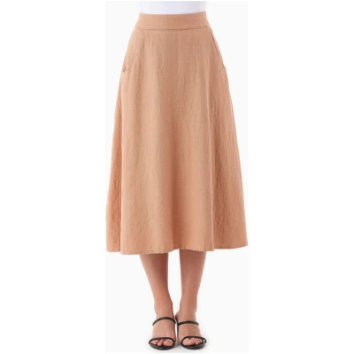 ORGANICATION Damen vegan Rock Midi Hellbraun / Hellbraun