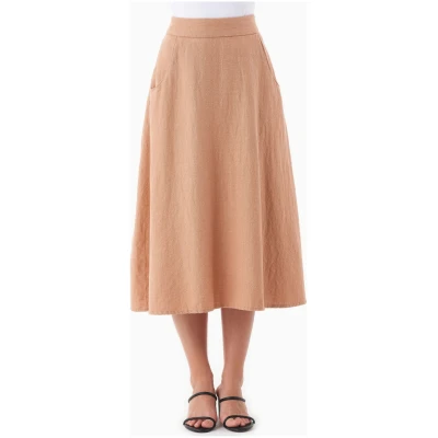 ORGANICATION Damen vegan Rock Midi Hellbraun / Hellbraun