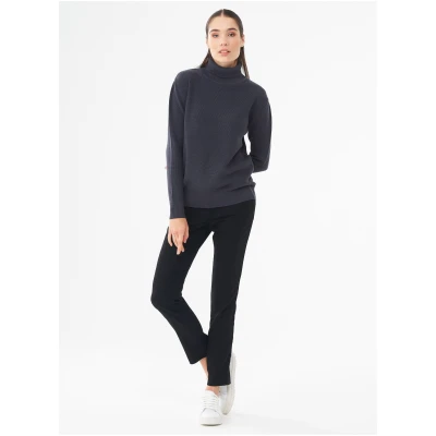 ORGANICATION Damen vegan Rollkragenpullover Dunkelgrau