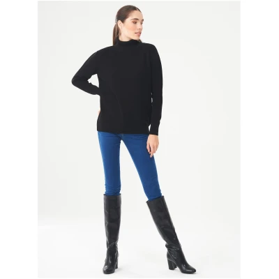 ORGANICATION Damen vegan Rollkragenpullover Schwarz
