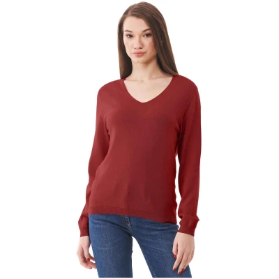 ORGANICATION Damen vegan Strickpullover Dunkelrot