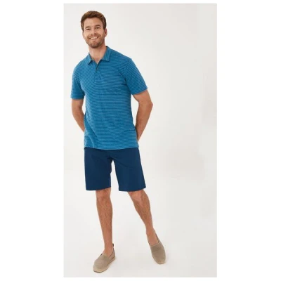 ORGANICATION Gestreiftes Poloshirt aus Leinengemisch