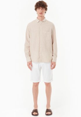 ORGANICATION Herren vegan Hemd Beige/Off White
