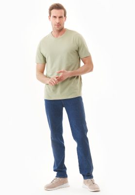 ORGANICATION Herren vegan T-Shirt Dunkelweiß MaulbeerblÃ¤tter GrÃ¼n